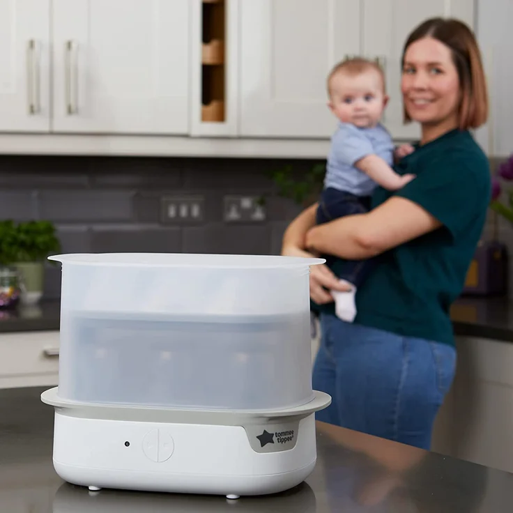 Tommee Tippee Advanced Elektrischer Sterilisator Super-Steam für bis zu 6 Babyfläschchen, Chemikalienfrei, Weiß – Bild 7