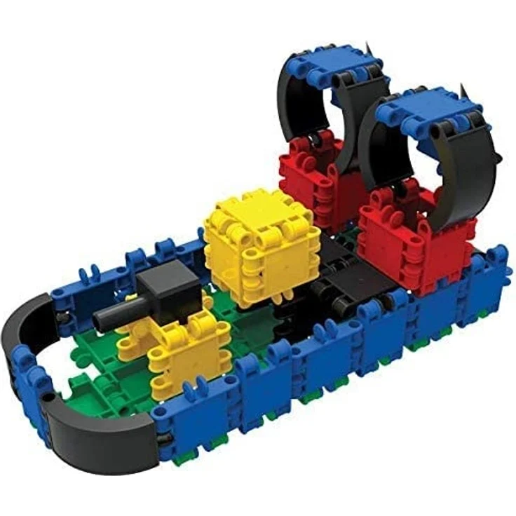 CLICS Konstruktionsspielzeug für Kinder ab 3 Jahre, kreatives Lernspielzeug im 750 Teile Set, Bausteine für Mädchen und Jungen, Montessori STEM-Spielzeug, Box mit Rollen 25 in 1, – Bild 6