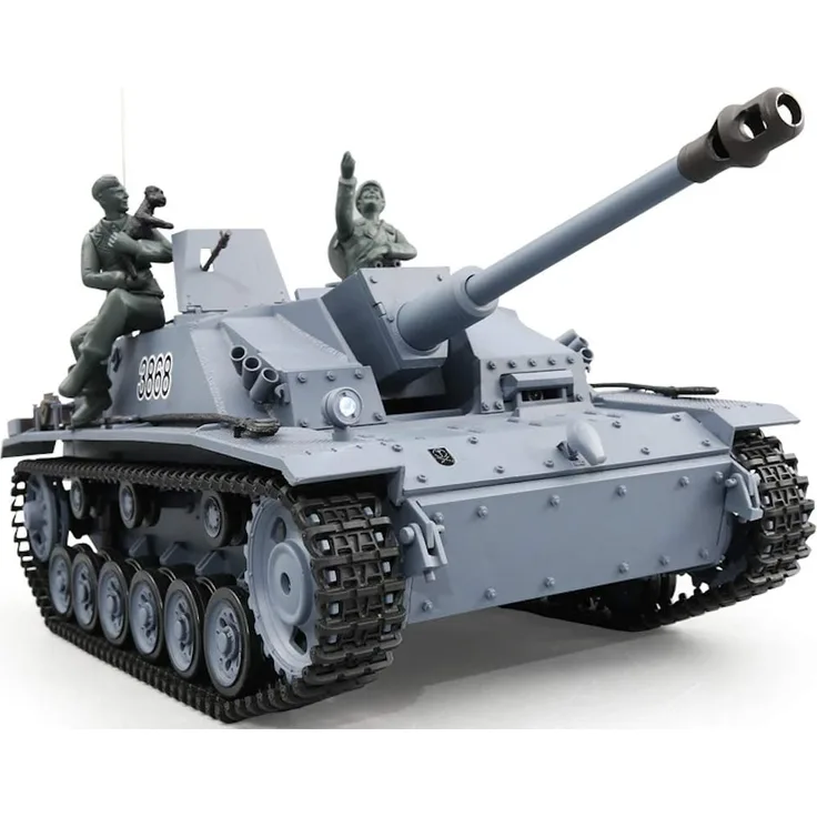 RC Panzer "Sturmgeschütz III" - Stug 3 Heng Long 1:16 Grau, Rauch&Sound, Metallgetriebe und 2,4Ghz