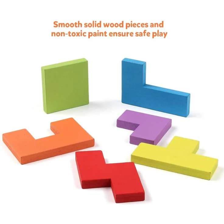 Coogam Holz Puzzle 40 Stück Tangram Puzzle Gehirntraining Spielzeug für Kinder, Holzpuzzle Box Gehirn Spiel Baustein Intelligenz pädagogisches Geschenk für Kleinkinder - Preisvergleich – Bild 4