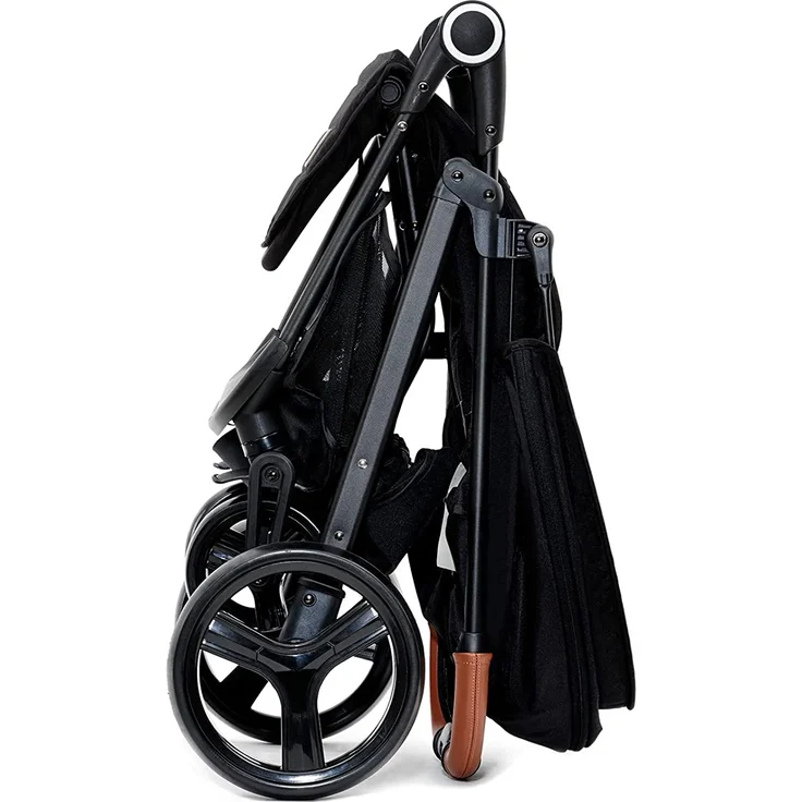 Kinderkraft GRANDE PLUS Kinderkraft buggy von Geburt bis 22 kg, Zusammenklappen mit einer Hand, Liegeposition, großes Verdeck mit Fenster, alle 4 Räder gedämpft, geräumige Sitz, Schwarz – Bild 9