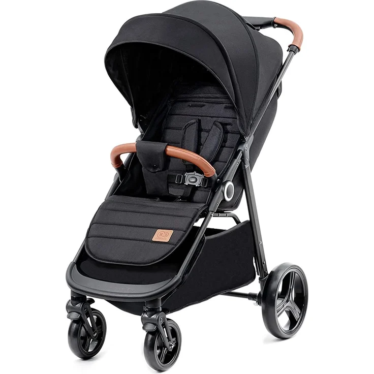 Kinderkraft GRANDE PLUS Kinderkraft buggy von Geburt bis 22 kg, Zusammenklappen mit einer Hand, Liegeposition, großes Verdeck mit Fenster, alle 4 Räder gedämpft, geräumige Sitz, Schwarz – Bild 1