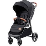 Kinderkraft GRANDE PLUS Kinderkraft buggy von Geburt bis 22 kg, Zusammenklappen mit einer Hand, Liegeposition, großes Verdeck mit Fenster, alle 4 Räder gedämpft, geräumige Sitz, Schwarz