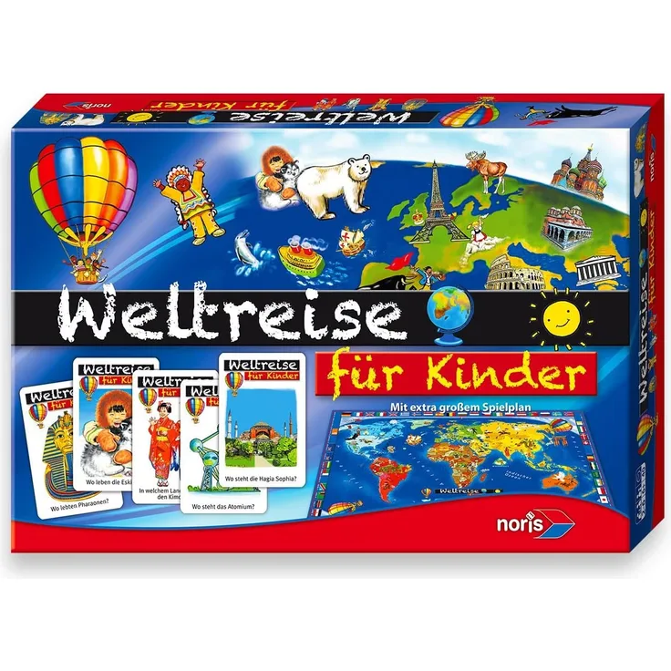Noris 606013599 - Kinder Weltreise, Kinderspiel