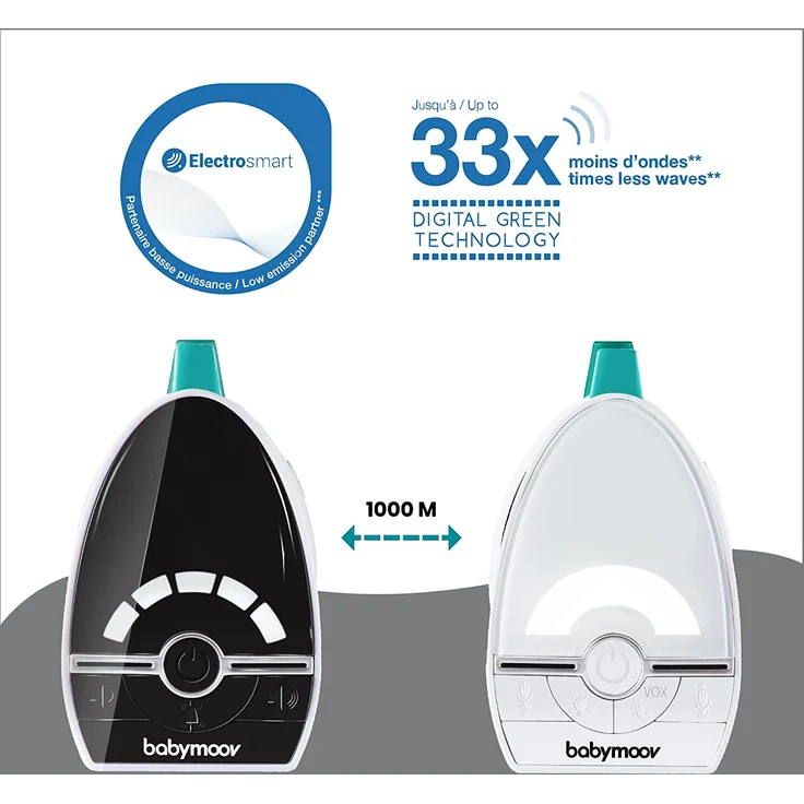 Babymoov 'Expert Care' Babyphone, Digital Green Technology (strahlungsarm), 1000 m Reichweite – Bild 3