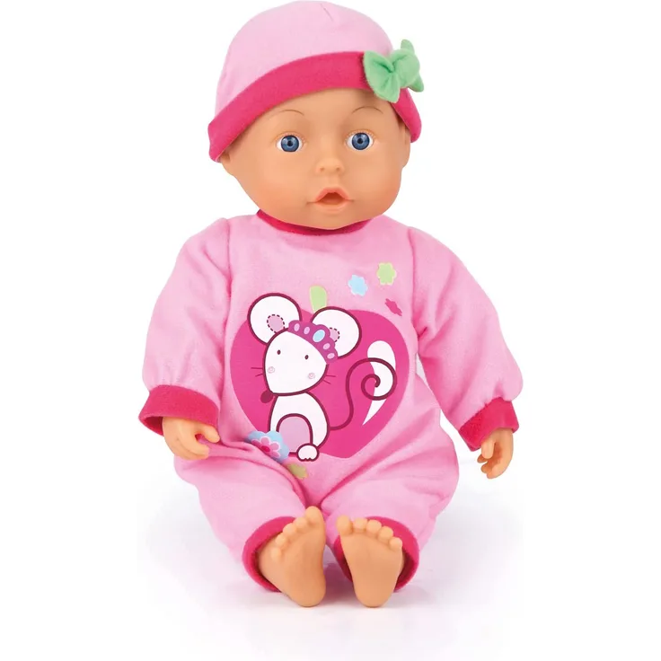Bayer Design 9286600 Funktionspuppe First Words Baby mit 12 Lauten, 28 cm, rosa