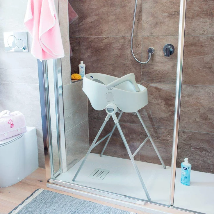 Chicco Bubble Nest Dusch/Wannensitz, für Standardduschen (70 x 70 cm) Babywanne Badewannensitz 0-12 Monate, cool grey – Bild 12