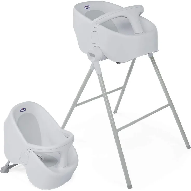 Chicco Bubble Nest Dusch/Wannensitz, für Standardduschen (70 x 70 cm) Babywanne Badewannensitz 0-12 Monate, cool grey