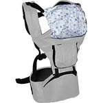 babyGo Wombat grey Babytrage Bauchtrage Rückentrage Hüftsitz mit Kopfschutz | 8204