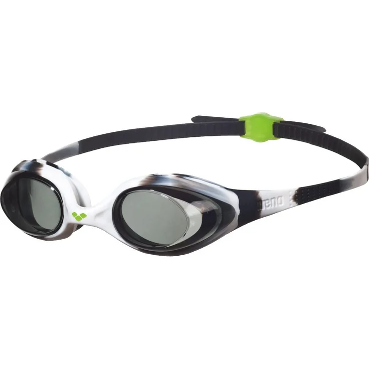 arena Kinder Unisex Training Wettkampf Schwimmbrille Spider Junior (UV-Schutz, Anti-Fog, Harte Gläser), schwarz (Black White-Clear), One Size – Bild 1