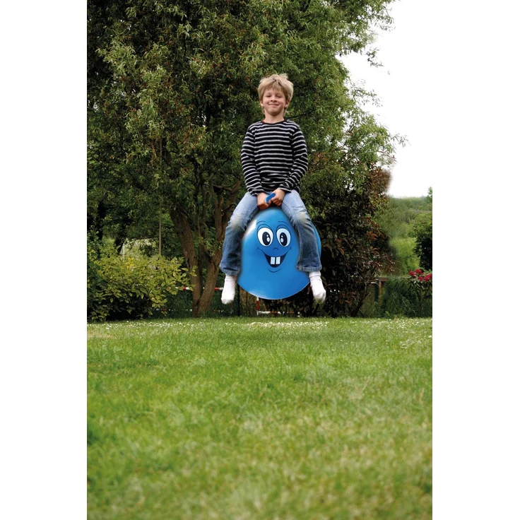 Idena - Sprungball Happy Face in blau, Durchmesser ca. 45 - 50 cm, belastbar bis 50 kg – Bild 6