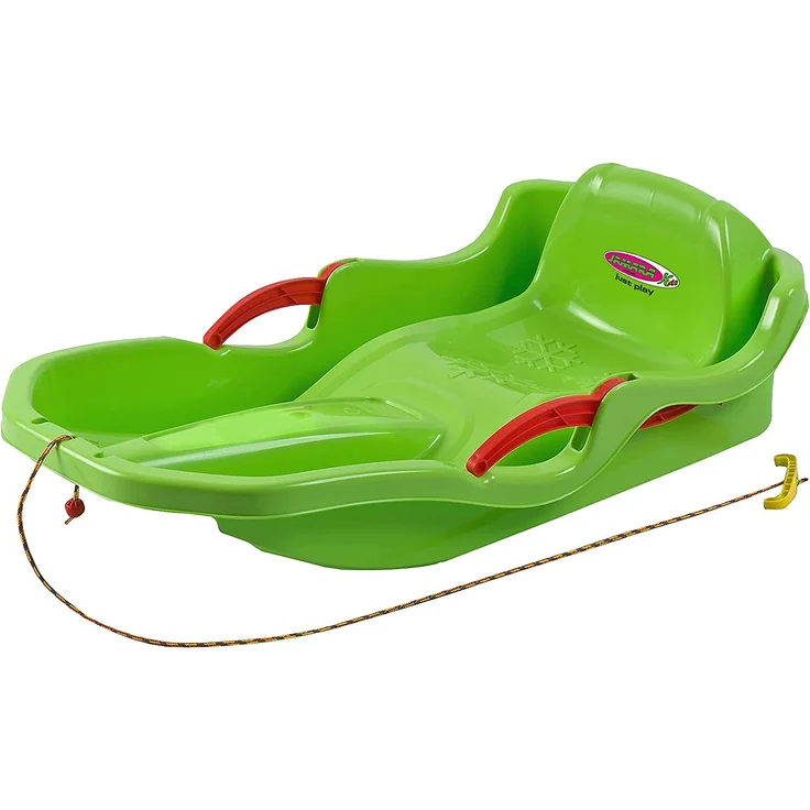 Jamara 460540 Snow Play Bob Comfort 80 cm grün mit Bremse-Lenken durch Bremshebel, aerodynamische Bauweise, langlebiger, schlagzäher Kunststoff-bequemer, ergonomischer Sitz – Bild 1