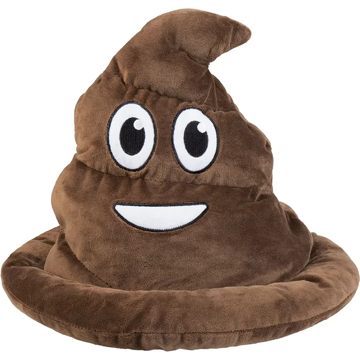 Boland 04284 - Mütze Shithead für Erwachsene, Einheitsgröße, braun, Kackhaufen, Emoticon, Smiley, Kopfbedeckung, Accessoire, Motto Party, Karneval