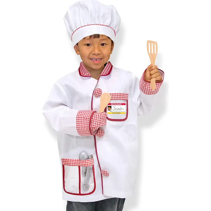 Melissa & Doug Chef Role-Play Costume Set (Pretend Play, High-Quality Materials, Machine-Washable, 44.45 cm H x 60.96 cm W x 1.905 cm L)