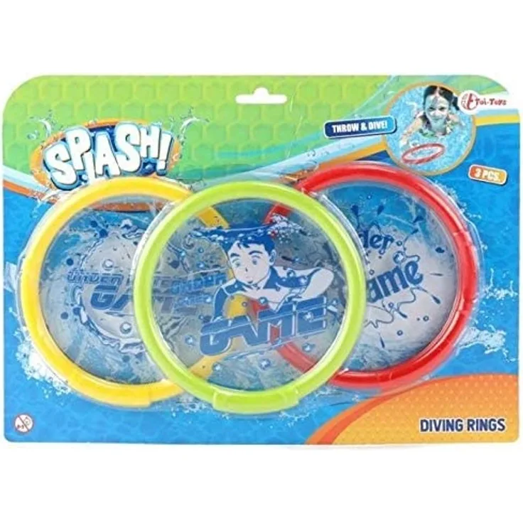 spritzringe Splash 13 cm grün/gelb/rot 3-teilig