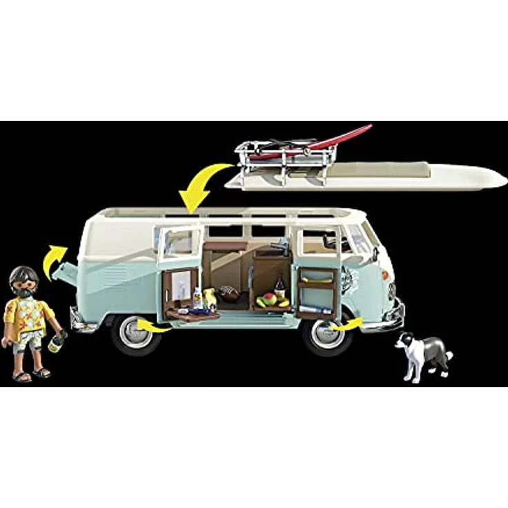 PLAYMOBIL Volkswagen 70826 'Volkswagen T1 Camping Bus - Special Edition', 64 Teile, ab 5 Jahren – Bild 7