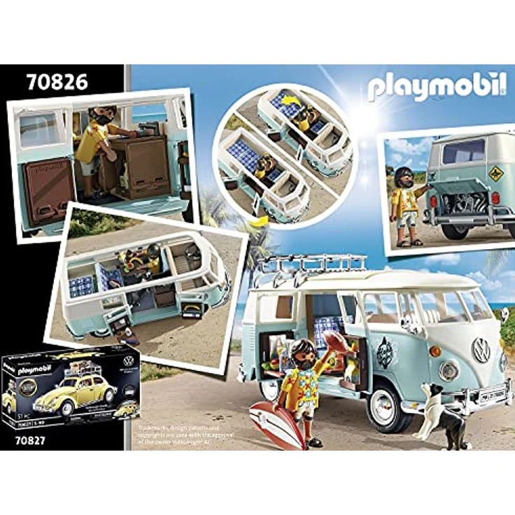 PLAYMOBIL Volkswagen 70826 'Volkswagen T1 Camping Bus - Special Edition', 64 Teile, ab 5 Jahren – Bild 5