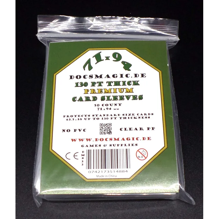 docsmagic. de 50 Premium Thick Card Sleeves - 130 pt - 3" x 4" Standard Size - 71 x 94 mm Kartenhüllen
