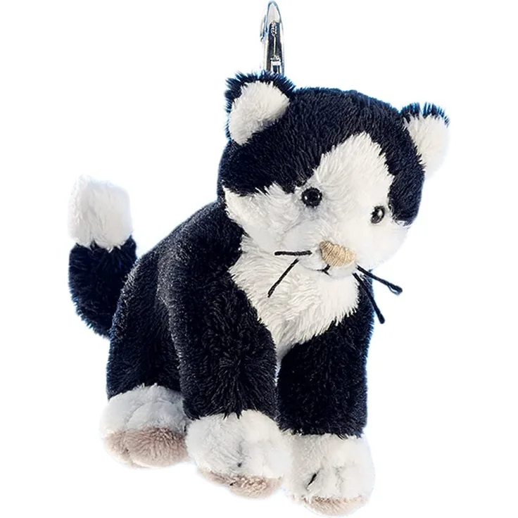 Schaffer Knuddel mich! 226 Anhänger Plüsch-Schlüsselanhänger Katze Caesar, schwarz, 10 cm