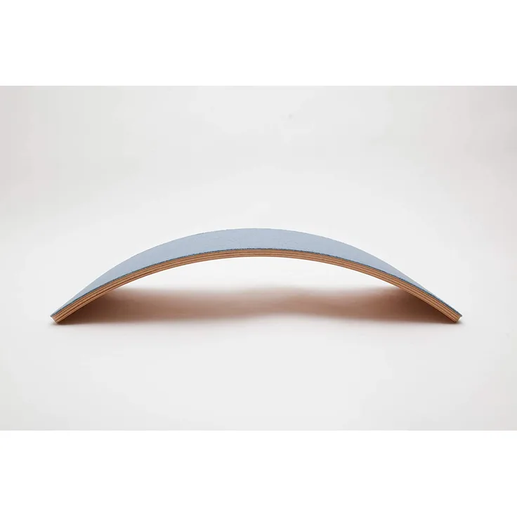 Wobbel® STARTER Balance Board | ab 0-3 Jahre: Transparent lackiert mit Filz "Sky" in blau