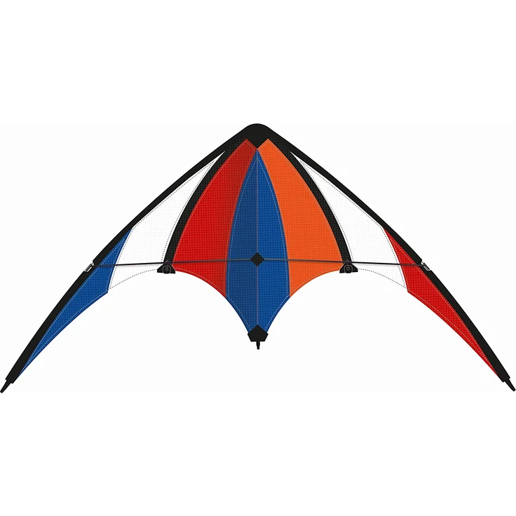 Paul Günther 1085 - Sportlenkdrachen Delta Loop 100, Drachen für Anfänger, Segel aus reißfestem Ripstop-Polyester, robuste Fiberglasstäbe, mit Lenkspulen und Schnur, ca. 100 x 56 cm groß – Bild 1