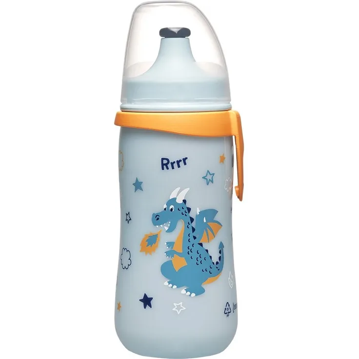 nip Kids Cup Sportflasche mit Push-Pull, 18 Monate+, 330 ml, Junge