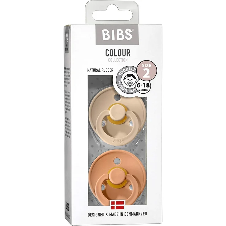 BiBs Retro Beruhigungssauger Vanilla / Peach 6-18 Mte 2 Stück – Bild 3