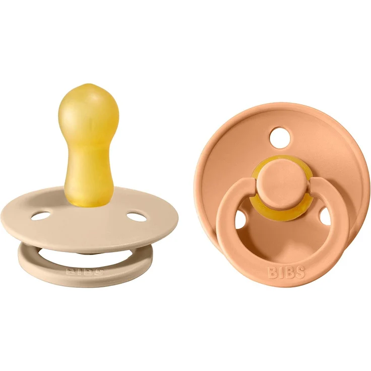 BiBs Retro Beruhigungssauger Vanilla / Peach 6-18 Mte 2 Stück – Bild 1