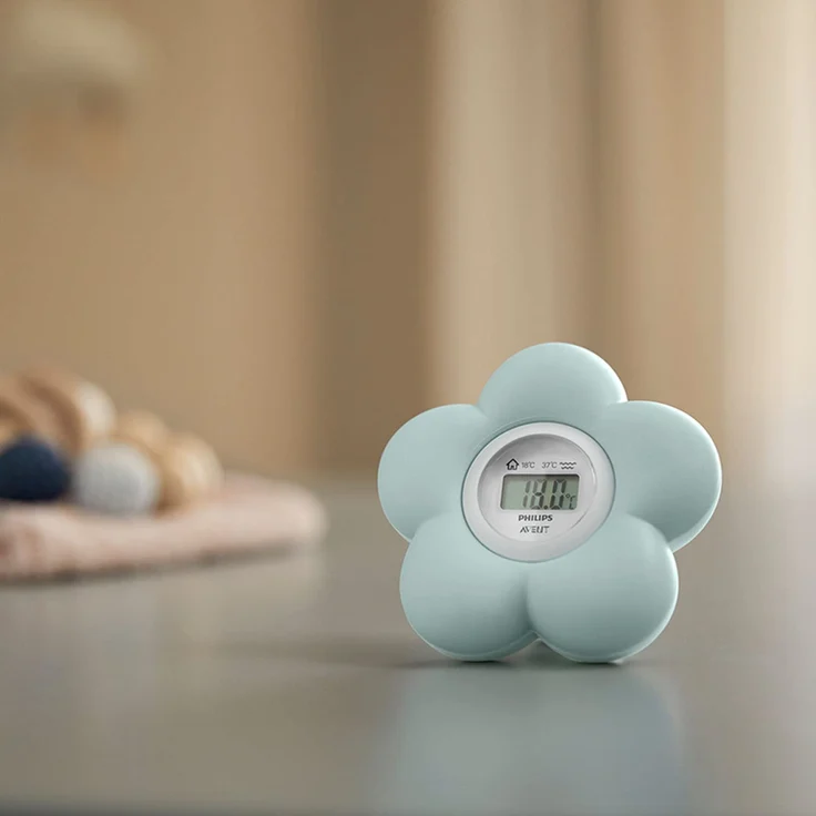Philips Avent Bad- und Raumthermometer SCF480/00, Digitalanzeige, sichere Messung, süßes Design, mint – Bild 3