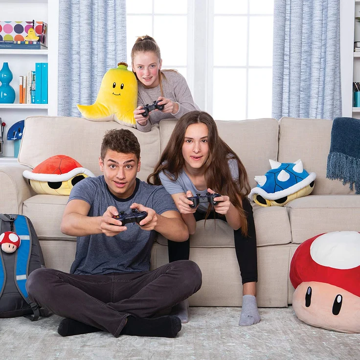 Nintendo Mario Kart Mocchi Mocchi Plüsch Spielzeug Stachi Panzer Kissen - 40 cm groß - blau – Bild 7