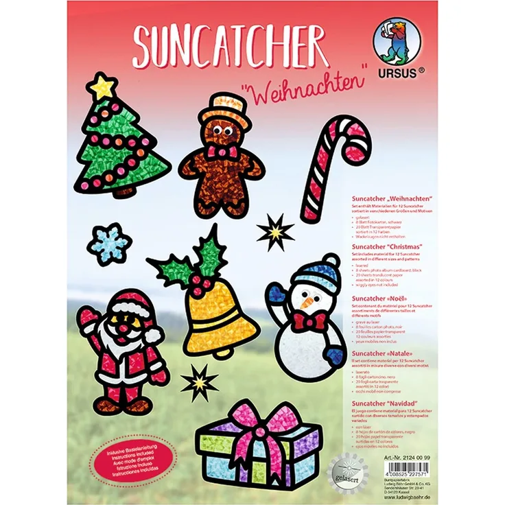 Fensterbild Bastelset, Suncatcher Weihnachten