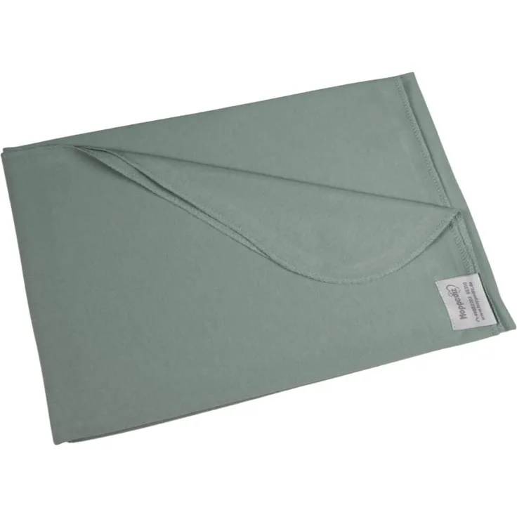 HOPPEDIZ Pucktuch, Einschlagdecke, Babydecke, Schmusetuch, Kuscheldecke, 100 % Baumwolle, elastisch und anschmiegsam, ideal zum Pucken für Neugeborene, Salbei