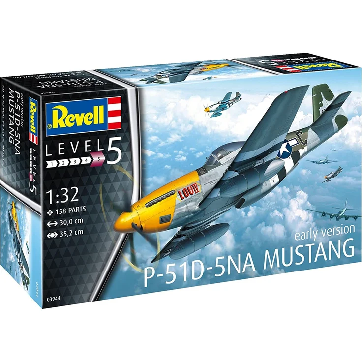 Revell 03944 03944-Modellbausatz Flugzeug 1:32-P-51D Mustang im Maßstab 1:32, Level 5, Orginalgetreue Nachbildung mit vielen Details – Bild 9