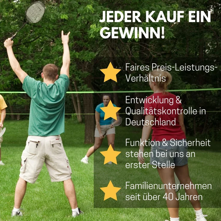 Best Sporting Badmintonschläger Set mit 3 Federbällen & Tragetasche und Overgrip – Bild 7
