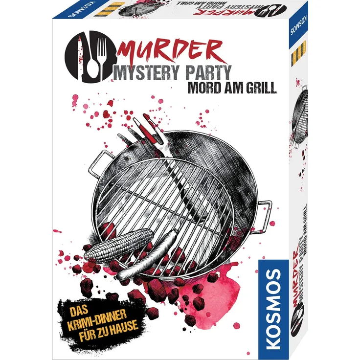 KOSMOS 695118 - Murder Mystery Party - Mord am Grill - Das Krimi-Dinner für zu Hause, Komplett-Set für genau 6 - 8 Personen ab 16 Jahren, Partyspiel