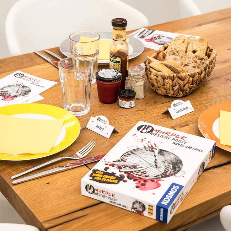 KOSMOS 695118 - Murder Mystery Party - Mord am Grill - Das Krimi-Dinner für zu Hause, Komplett-Set für genau 6 - 8 Personen ab 16 Jahren, Partyspiel – Bild 6