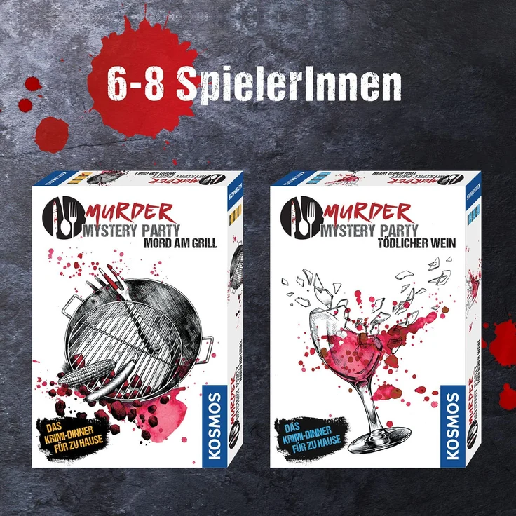 KOSMOS 695118 - Murder Mystery Party - Mord am Grill - Das Krimi-Dinner für zu Hause, Komplett-Set für genau 6 - 8 Personen ab 16 Jahren, Partyspiel – Bild 4