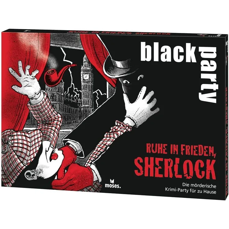 black party | Ruhe in Frieden, Sherlock | Die mörderische Krimi-Party für zu Hause | Das Krimi-Rätsel zur Dinner Party | Für 6-7 Spieler