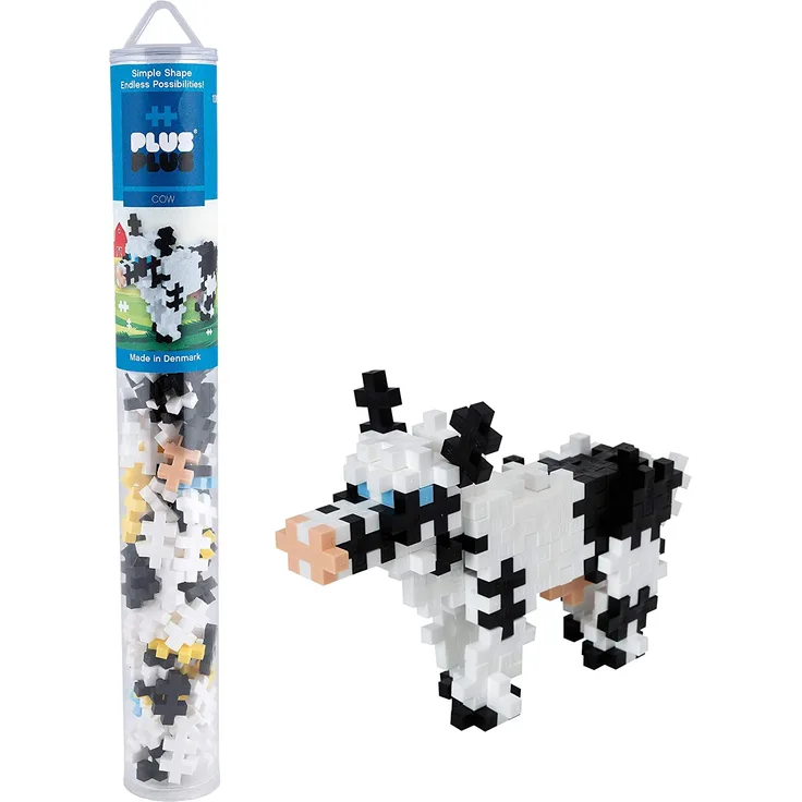 Plus-Plus 300.4118 Cow pcs Kuh Tube Mix (100 Stück), Mehrfarbig, Standard