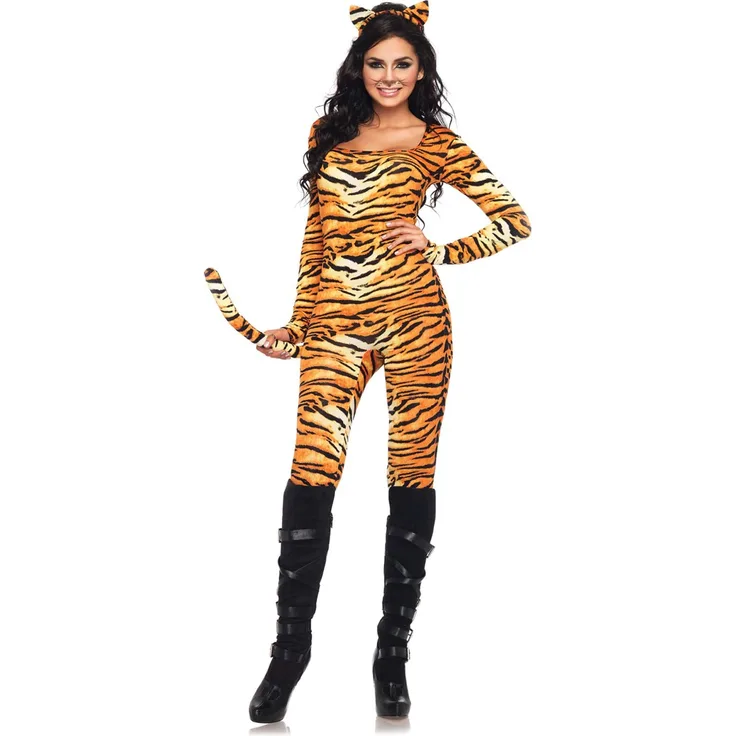 LEG AVENUE 83895 - Wild Tigress Kostüm Set, Größe XS, orange/schwarz
