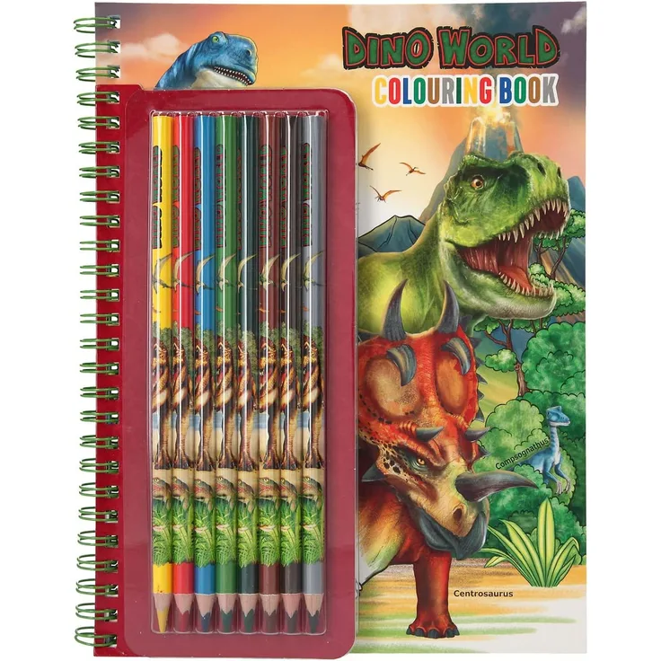 DINO WORLD Malbuch mit Buntstiften