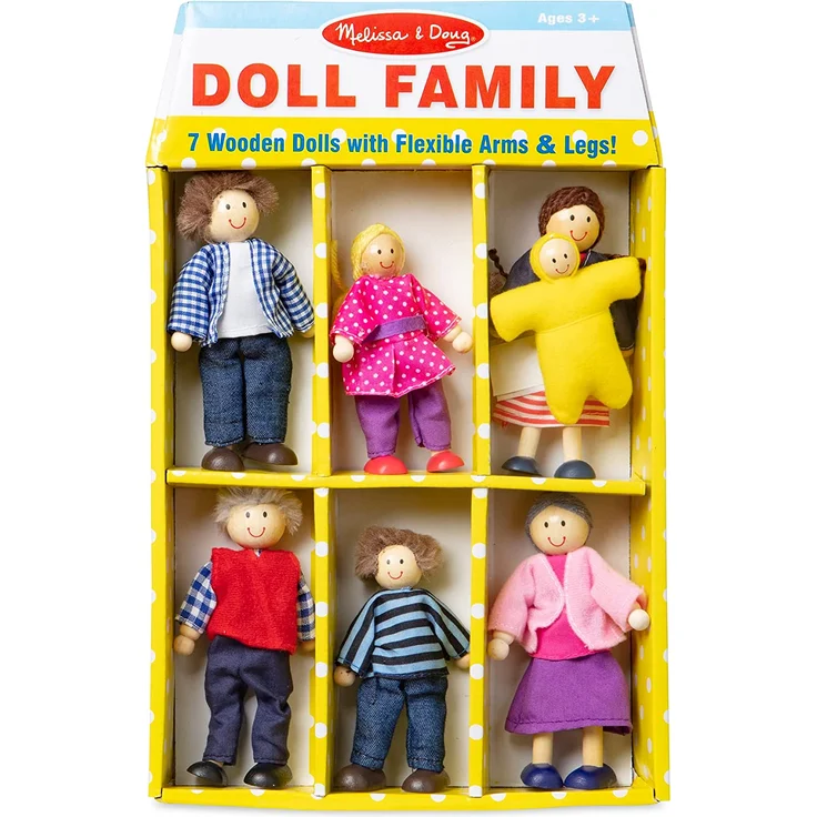 Melissa & Doug Wooden Doll Family (Pretend Play, 7 Pieces) – Bild 6