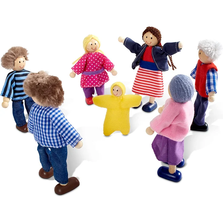 Melissa & Doug Wooden Doll Family (Pretend Play, 7 Pieces) – Bild 5