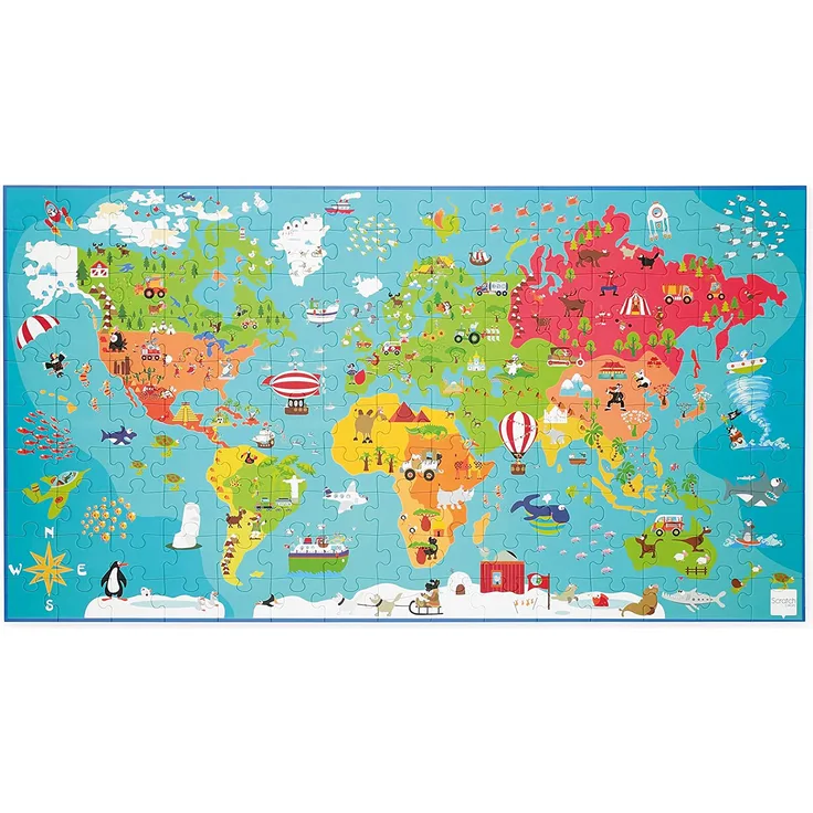 Scratch 6181076 Puzzle XXL Weltkarte, 150 Teile