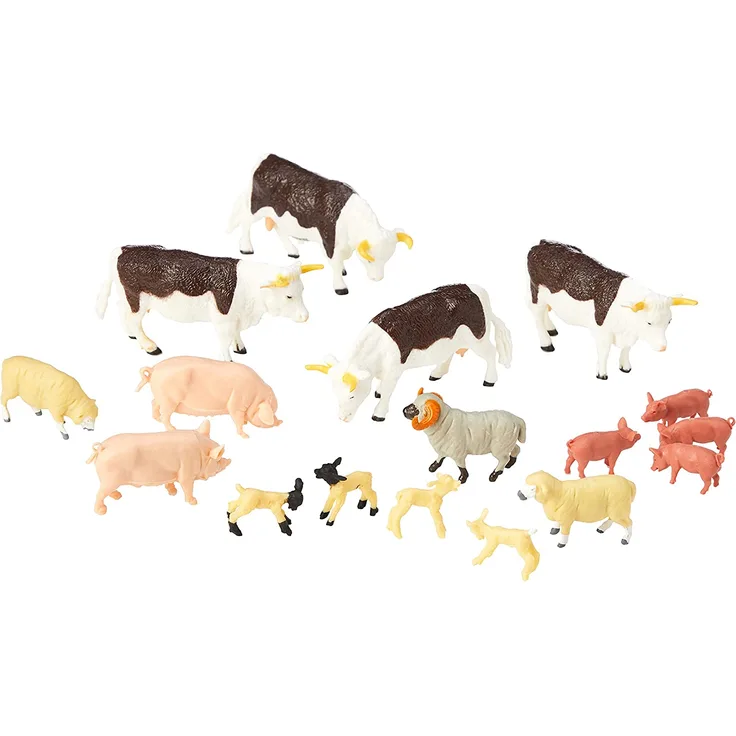 Britains 43096 - Bauernhoftiere - gemischtes Set - Modell 1:32 - kleine Spielfiguren Tierfiguren Farm-Tiere für den Bauernhof Modellbau - Spielzeug farm animals - 17 Figuren