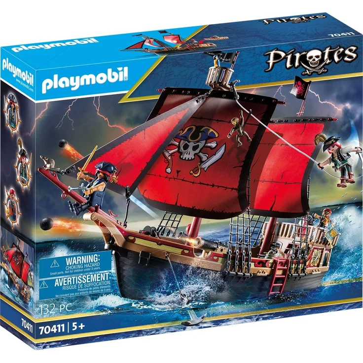 Playmobil Pirates 70411 'Totenkopf-Kampfschiff', 132 Teile, ab 5 Jahren - Preisvergleich – Bild 1