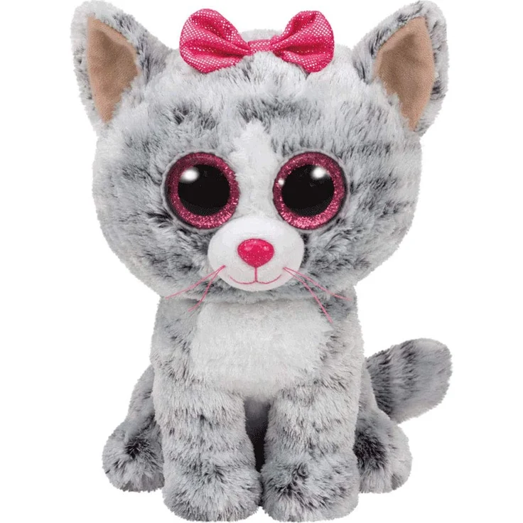 Ty Plüsch - Beanie Boos Glubschis - Kiki, Katze grau 15cm – Bild 1