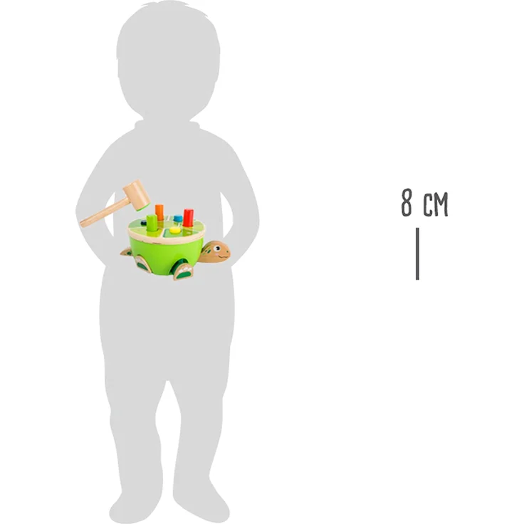 Small Foot 11221 Klopfspiel Schildkröte aus Holz, Motorikspiel Spielzeug, Mehrfarbig – Bild 5