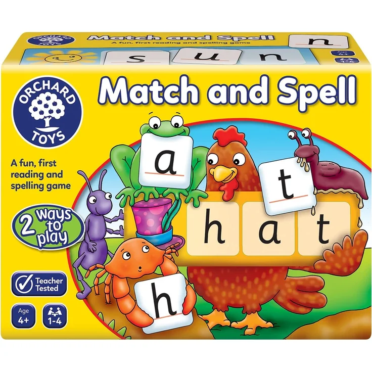 Orchard Toys Wortbrettspiel „Match and Spell“, englische Version – Bild 1