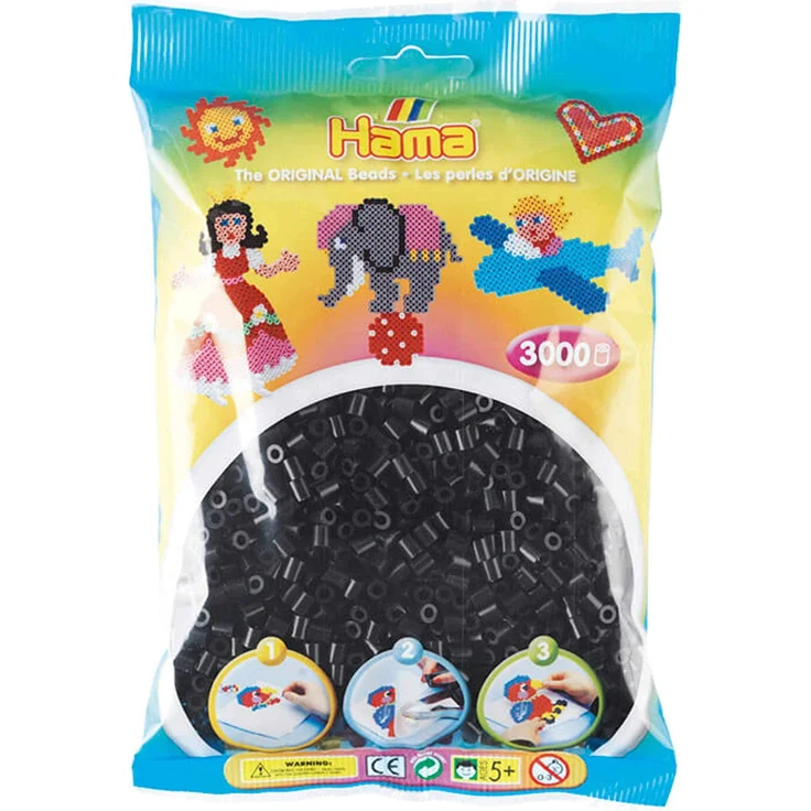 Hama Beads 201-18 Schwarz Rohrförmige Perle 3000 Stück(e) – Bild 1